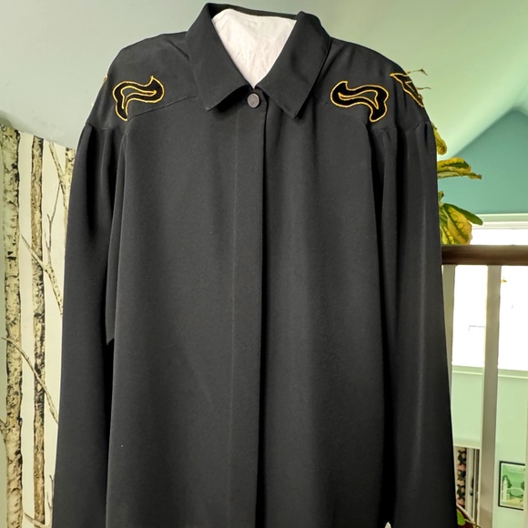 Vintage Black with Gold and Black Appliqué from Paris - Picture 1 of 10